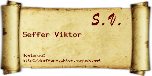 Seffer Viktor névjegykártya